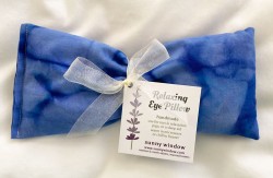 eye pillow with sunny window tag tied with ribbon &copy; sunny window